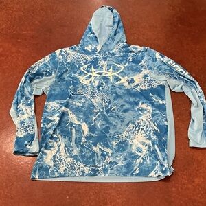 Under Armour Ocean Blue and White Hoodie